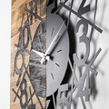 Ceas de perete, Wooden Clock 26, Lemn/metal, Dimensiune: 59 x 3 x 58 cm, Nuc / Negru