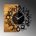 Ceas de perete, Wooden Clock 26, Lemn/metal, Dimensiune: 59 x 3 x 58 cm, Nuc / Negru