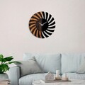 Ceas de perete, Spiral, Lemn/metal, Dimensiune: 56 x 3 x 56 cm, Nuc / Negru
