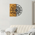 Ceas de perete, Wooden Clock 6, Lemn/metal, Dimensiune: 57 x 3 x 58 cm, Nuc / Negru