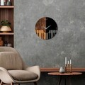 Ceas de perete, Piano, Lemn/metal, Dimensiune: 56 x 3 x 56 cm, Nuc / Negru