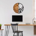 Ceas de perete, Falling Numbers, Lemn/metal, Dimensiune: 56 x 3 x 56 cm, Nuc / Negru