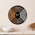 Ceas de perete, Wooden Clock, Lemn/metal, ø56 cm, Nuc / Negru