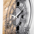 Ceas de perete, Wooden Clock 14, Lemn/metal, Dimensiune: 58 x 3 x 51 cm, Nuc / Negru