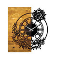 Ceas de perete, Wooden Clock 14, Lemn/metal, Dimensiune: 58 x 3 x 51 cm, Nuc / Negru