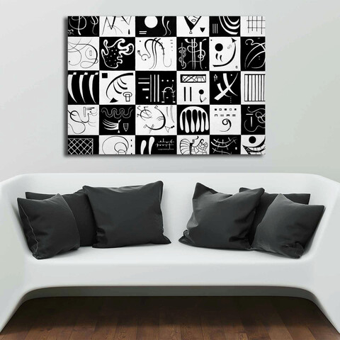Tablou decorativ, 70100KANDINSKY017, Canvas, Lemn, Multicolor