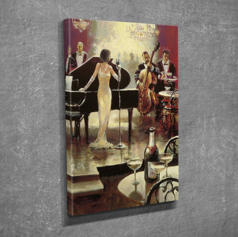 Tablou decorativ, DC191, Rama din lemn (grosime 3 cm), Multicolor