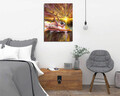Tablou decorativ, DC202, Rama din lemn (grosime 3 cm), Multicolor