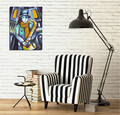 Tablou decorativ, DC204, Rama din lemn (grosime 3 cm), Multicolor