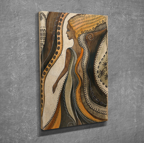 Tablou decorativ, DC219, Rama din lemn (grosime 3 cm), Multicolor