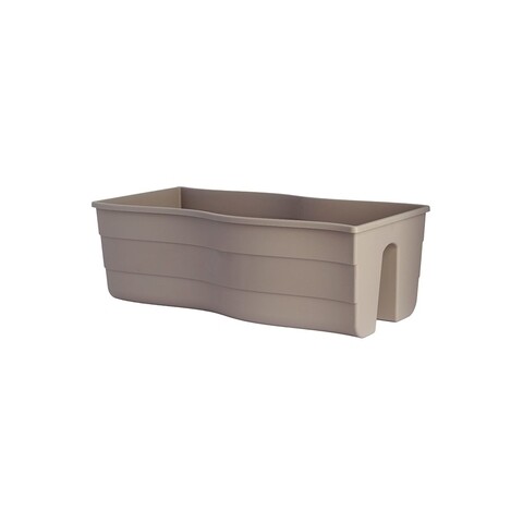 Jardiniera balcon Wave 60x29x20 cm, bej inchis
