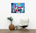 Tablou decorativ, DC280, Rama din lemn (grosime 3 cm), Multicolor