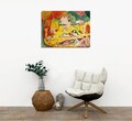 Tablou decorativ, DC282, Rama din lemn (grosime 3 cm), Multicolor