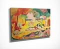 Tablou decorativ, DC282, Rama din lemn (grosime 3 cm), Multicolor