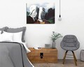 Tablou decorativ, DC290, Rama din lemn (grosime 3 cm), Multicolor