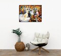 Tablou decorativ, DC310, Rama din lemn (grosime 3 cm), Multicolor