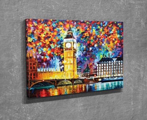 Tablou decorativ, DC312, Rama din lemn (grosime 3 cm), Multicolor