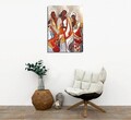Tablou decorativ, DC316, Rama din lemn (grosime 3 cm), Multicolor