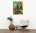 Tablou decorativ, DC318, Rama din lemn (grosime 3 cm), Multicolor
