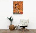 Tablou decorativ, DC320, Rama din lemn (grosime 3 cm), Multicolor