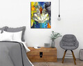 Tablou decorativ, DC341, Rama din lemn (grosime 3 cm), Multicolor