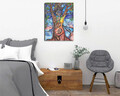 Tablou decorativ, DC342, Rama din lemn (grosime 3 cm), Multicolor