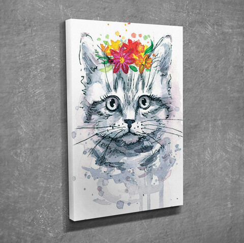 Tablou decorativ, DC355, Rama din lemn (grosime 3 cm), Multicolor