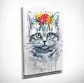 Tablou decorativ, DC355, Rama din lemn (grosime 3 cm), Multicolor
