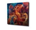 Tablou decorativ, KC245, Rama din lemn (grosime 3 cm), Multicolor