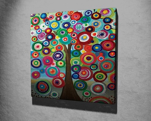 Tablou decorativ, KC264, Rama din lemn (grosime 3 cm), Multicolor