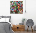 Tablou decorativ, KC264, Rama din lemn (grosime 3 cm), Multicolor