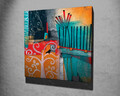 Tablou decorativ, KC292, Rama din lemn (grosime 3 cm), Multicolor