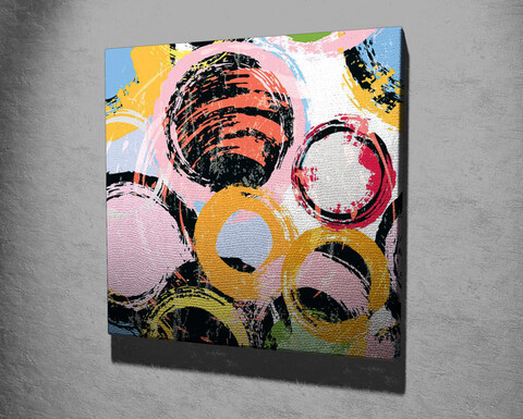 Tablou decorativ, KC294, Rama din lemn (grosime 3 cm), Multicolor