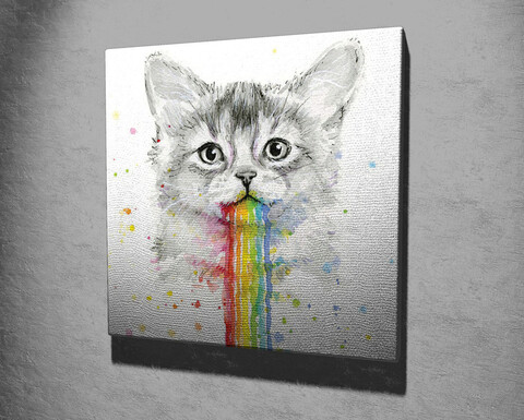 Tablou decorativ, KC305, Rama din lemn (grosime 3 cm), Multicolor