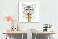 Tablou decorativ, KC305, Rama din lemn (grosime 3 cm), Multicolor