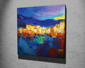 Tablou decorativ, KC308, Rama din lemn (grosime 3 cm), Multicolor