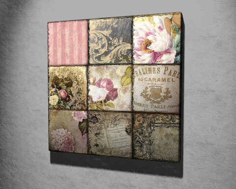 Tablou decorativ, KC323, Rama din lemn (grosime 3 cm), Multicolor