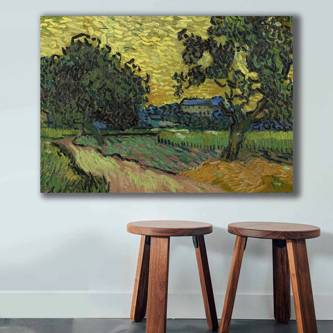 Tablou decorativ, 70100VANGOGH032, Canvas, Lemn, Multicolor