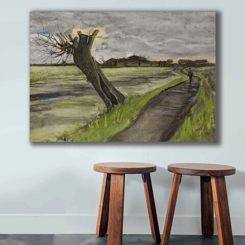 Tablou decorativ, 70100VANGOGH034, Canvas, Lemn, Multicolor