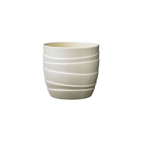 Ghiveci Barletta, ceramica, crem, 19 cm