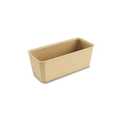 Jardiniera Rattan 30 cm, plastic, crem