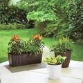 Jardiniera Rattan 50 cm, plastic, verde