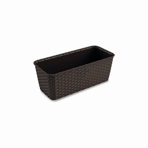 Jardiniera Rattan 50 cm, plastic, moka