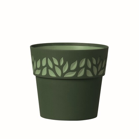 Ghiveci Cloe, 15 cm, plastic, verde inchis/verde opal