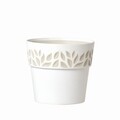 Ghiveci Cloe, 30 cm, plastic, alb/bej