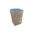 Cos de gunoi ECO BIN cu capac push, colectare selectiva, plastic, 45 L, albastru