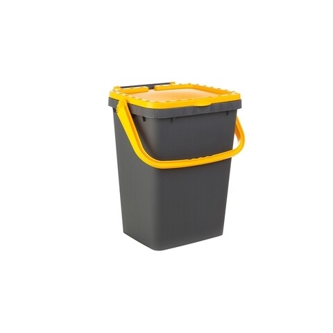 Cos de gunoi ECO PLUS stivuibil, colectare selectiva, plastic, 50 L, galben