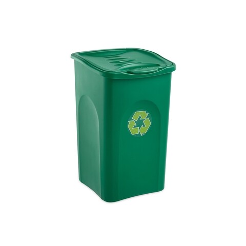 Pubela Begreen cu capac, colectare selectiva, plastic, 50 L, verde