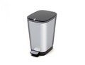 Cos de gunoi Chis S cu pedala, plastic, 5.6 L, gri metalizat