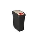 Cos de gunoi cu deschidere dubla, plastic, 25 L, antracit